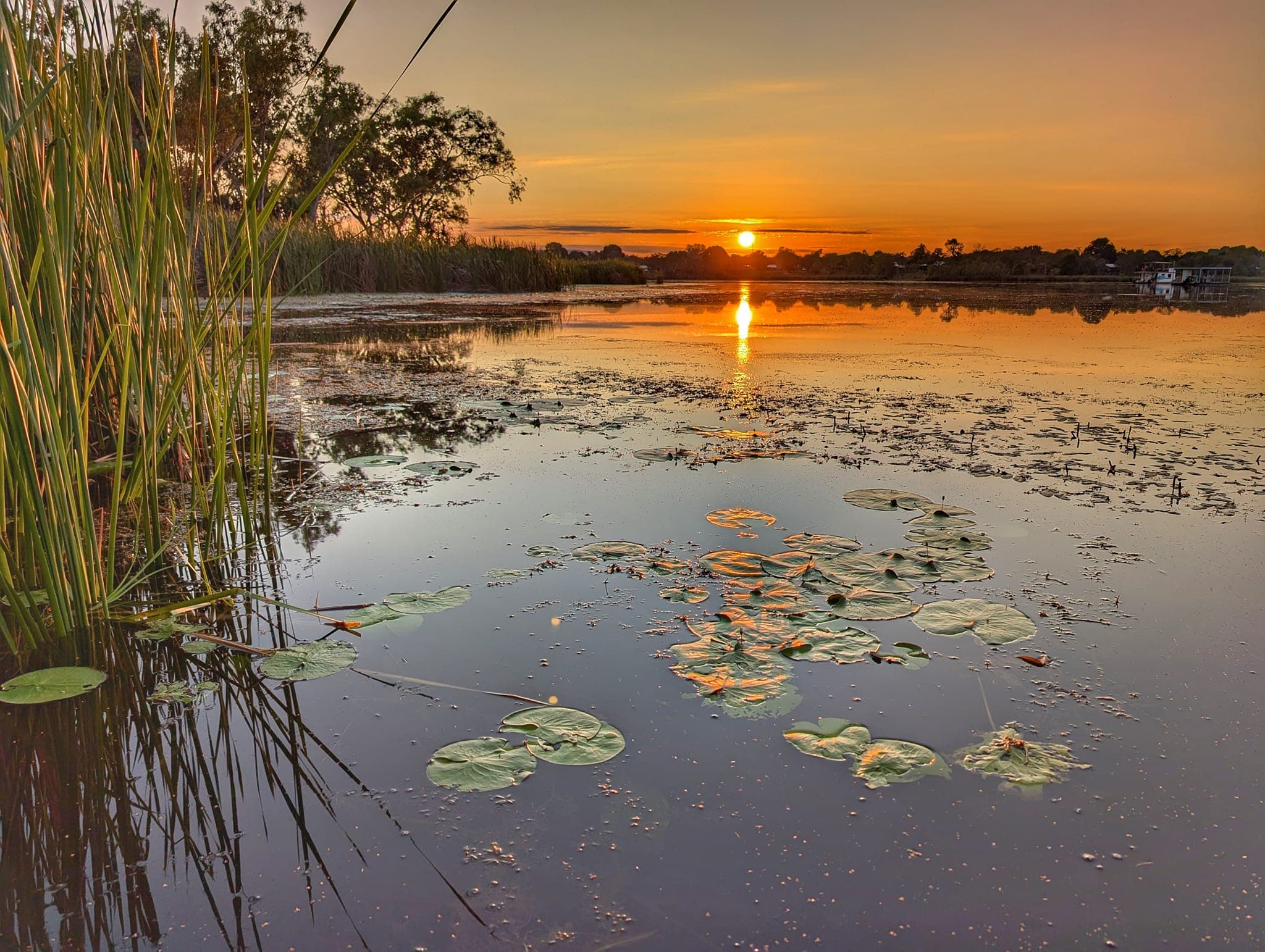 Lake Sunset Background